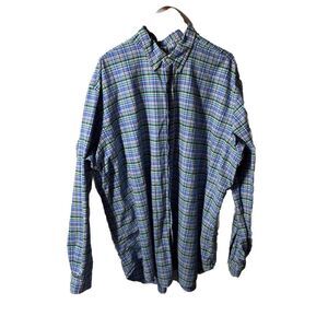 Ralph Lauren 3XLT‎ Blue Green Purple Plaid Pony Logo Long Sleeve Button Down
